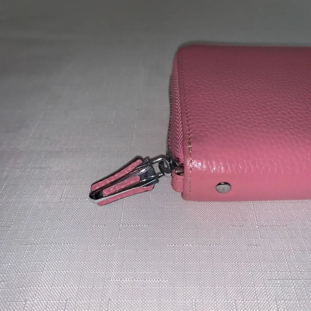 Leather Zip Wallet Womens RFID Blocking Phone Clutch Travel Purse Wristlet